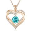 Colar transfronteiriço mais vendido feminino ouro rosa colar com pingente de doze pedras de nascimento personalidade de alta qualidade primeira fábrica de prata atacado