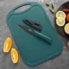 Conjunto de Facas de Cozinha de Aço Inoxidável, Faca de Frutas, Suplemento Alimentar, Faca de Cozinha Doméstica e Tábua de Corte, Conjunto Completo de Facas Dois-em-Um