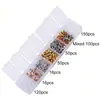 Tapones de plástico transparente para pendientes fijos, tapones para los oídos de película de bala, juego de materiales de accesorios para pendientes DIY, caja de flor de ciruelo combinada