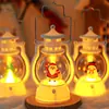 Decoração de bolo de Natal Lâmpada a óleo pequena portátil LED Luz noturna de Natal Mesa de sobremesas Adorno Adereços luminosos