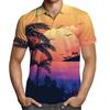 2026 Masculino Novo Pulôver Casual de Manga Curta com Gola Lapela Estampado em 3D Camiseta Casual Masculina Camisa Polo Personalizada Estampada