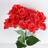 Arranjo de Flores Artificiais de Hortênsia com 5 Galhos para Cenário Salão de Casamento Decoração de Sala de Estar Flores de Seda Ornamentos de Fundo Adereços de Fotografia