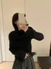 Estilo Coreano Novo Cor Sólida Gola Alta Xale Empilhado Destacável Suéter de Malha Pulôver Outono Inverno Top Feminino Elegante Conjunto de Duas Peças