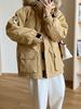Parka Workwear Chaqueta de plumón para Mujer, Estilo Corto, Nuevo Modelo de Invierno, Engrosada, Chaqueta de Montañismo al Aire Libre a la Moda con Cuello Grande de Piel, Abrigo de Plumón de Pato Blanco
