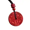 Colgante de Moneda Fantasma de Montaña de Cinabrio Mineral Crudo con Alto Contenido de Arena Dorada Púrpura y Arena Roja Imperial, Colgante de Collar para Año del Zodiaco, Venta al por Mayor