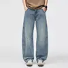 Ropa de hombre de moda / Nueva colección de primavera: jeans de pierna ancha, corte holgado, corte recto, de alta costura, retro, con pierna curva para hombre