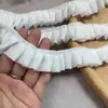 Borda de renda de chifon branca de dupla camada com 3CM de largura para gola, punho, almofada de sofá, decoração DIY e acessórios de vestuário
