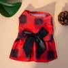 Roupas para Animais de Estimação Cão Saia Xadrez Gato Macacão Saia Pet Outgoing Casual Bow Plaid Skirt