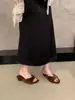 Primeiro Encontro Estilo Ji Preguiçoso Sandália Aberta Plataforma Pelo Chinelo Feminino 2026 Novo Outono Quente Versátil Sapatos de Pelo