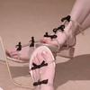 Sandalias Versátiles de Uso Diario para Combinar con Faldas, Nuevo Estilo de Hada de Verano con Punta Abierta, Lazo, Suela Suave, Sandalias Romanas que No Cansan tus Pies