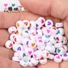 4 6 7 10 mm cuentas sueltas acrílicas cuentas con letras en inglés cuentas planas hechas a mano diy accesorios de joyería con cuentas pulsera