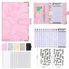En Stock Transfronterizo Planificador de Carpeta A6 Cuaderno con Patrón de Mármol Carpeta de 6 Anillas Rastreador de Presupuesto en Efectivo