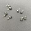 Aretes de perla gris plateado de lino Zhenduo austriaco para mujer, plata 925, de alta calidad, lujo ligero, simples y versátiles