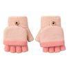 Guantes de medio dedo para niños, de otoño e invierno, con abertura para los dedos, tejidos, cálidos y de terciopelo, bonitos dibujos animados para hombre, venta al por mayor