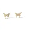 Brincos Quadrados de Borboleta Femininos Prata de Lei S925 Super Fada Totalmente Cravejados Luz de Luxo Sentido de Alto Padrão Novos Brincos de Design de Nicho Explosões