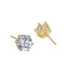 Pendientes de Plata de Ley S925 con Circonita Incrustada de Diamante, Diseño Clásico de Seis Garras, Moda de Verano, Personalizados, Chapado en Oro K, Lujo Ligero, Clavos para Orejas de Hombre y Mujer