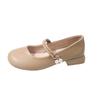 Zapatos de Boca Baja con Tacón Bajo Suave para la Noche Tarde Estilo Hada Nuevo 2024 Zapatos Mary Jane de Tacón Grueso Estilo Retro Francés para Mujer