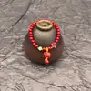 Pulseira de Cinábrio, nova pulseira estilo chinês ouro roxo com areia, pulseira de Cinábrio Flor de Lótus Pedra Olho de Gato, pulseira de contas com Pedra Olho de Gato