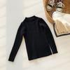 [en stock] suéter base de punto suave ceroso para niños otoño e invierno estilo coreano alta elasticidad color sólido versátil
