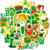 50 Peças de St. Adesivos de Trevo Transfronteiriços Tema Patrick Desenho Animado Infantil Chapéu Verde Irlandês Adesivos de Festa