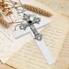 Collar de Cruz de Madera Estilo Oscuro Vintage Subcultura Punk Y2K Colgante Cadena para Clavícula Accesorio Versátil para Sudaderas