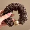 Scrunchie Estilo Coreano com Laço e Estampa de Flores para Mulheres 2026 Novo Estilo Elástico de Cabelo para Coque Elástico Alto Corda de Cabelo Acessório de Cabelo