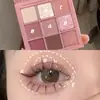 Muge Leen Paleta de Sombras de Ojos de Nueve Colores Mate Perlado Polvo Ahumado Rosa Color Melocotón Tierra Color Té con Leche Asequible Paleta de Sombras de Ojos Ins