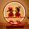 Lámpara eterna para habitación de boda, romántica y festiva para dormitorio, lámpara de dote roja, lámpara de mesita de noche, para regalar a amigos, mejores amigos, novia, boda, hierro