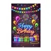 Bandeira de Jardim Feliz Aniversário Mais Vendida na Amazon Transfronteiriça Linho Estampado Festa de Feriado Decoração Externa para Pátio Bandeira