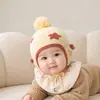 Gorro para bebé para otoño e invierno, gorro grueso y cálido que protege las orejas para bebés niños, gorro de lana tejido para bebés y niños pequeños para usar afuera en invierno