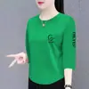 Ropa con descuento por sobreproducción para madres de mediana edad y mayores: camisetas de manga tres cuartos, moda primavera y verano, corte holgado, adelgazantes, tops rejuvenecedores