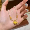 Colar de Pérolas Shijia Cavalo de Troia com Contas Moda Fofa Exquisito Alto Padrão Luxo Leve Nicho Elegante Corrente para Clavícula Versátil