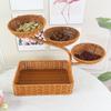 Prateleira de armazenamento para chá da tarde, lanches domésticos, doces, imitação de vime, cesta de armazenamento, sala de estar, cesta de frutas criativa multicamadas