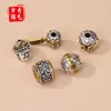 Plata del Tíbet Dos Tonos Incrustaciones Cuadradas Separadas por Cuentas Colgante Dos Tonos Pulsera Collar Colgante de Cuentas Accesorios para Joyería DIY Venta al por Mayor