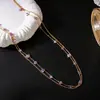 Collar de Cadena Fina con Piedra Natural Irregular de Doble Capa de Venta Más Exitosa en Nicho de Amazon para Mujer, Accesorios de Joyería Transfronterizos Europeos y Americanos