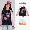 Ropa de Otoño Pudding Haru para Niñas, Ropa Infantil de Moda, Camiseta de Manga Larga Raglán de Dibujos Animados Nueva de Otoño 2026 para Niños
