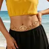 Cadena de Cintura Bohemia Hueca de Metal con Falda Transfronteriza al por Mayor, Cadena Corporal Retro de Playa de Verano, Cinturón para Mujer