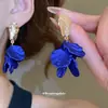 Brincos Pingente de Borla de Pétala de Acrílico Europeus e Americanos Agulha de Prata, Brincos Stud Estilo Melard, Brincos de Design Único de Nicho