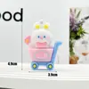 Llavero de Carrito de Compras de Animales de Dibujos Animados Colgante de Muñeca Colgante de Llavero de Oso Empujando Pequeño Regalo Muñeco Arqueológico