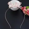 Diadema con letras para Novia, tocado de florista europeo y americano, diadema de corona para niños, corona de boda, Novia