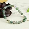Pulseira de Ágata Aquática Natural Aiyu com Flores Flutuantes, Pulseira Feminina de Cristal Verde, Atacado de Fábrica S4090712