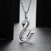 Collar Novedoso 925 Cadena para Clavícula de Mujer Cadena de Moda Elegante Cisne Plateado Colgante de Cristal para Novia Regalo de Cumpleaños Joyería