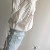 Lvu verão nova cor sólida moda simples solto casual respirável confortável sol manga comprida camisa de linho para as mulheres
