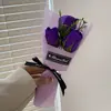 Día de San Valentín y Día de la Madre Nuevo Ramo de Flores de Jabón Regalo Flores de Jabón Clavel 3 Piezas Ramo Pequeño Promocional