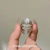 Anillo Nuevo de Estilo Chino Nacional con Diamante Brillante y Diseño de Huevo de Paloma, Elegante y Sofisticado, Lujo de Gama Alta de Nicho, Anillo Exquisito y Desmontable