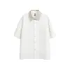 Yidao Vintage 2026 Verano Nueva Tendencia Retro Americana Camisa de Manga Corta Holgada con Textura y Color de Contraste Solapa para Hombre