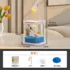 Aquário Grande Moderno para Uso Doméstico, Aquário de Mesa com Tanque de Água-Viva Luminoso, Ornamento Decorativo Criativo de Luz Noturna