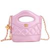 Bolso de Cadena Acolchado con Bola Dorada de Nicho para Mujer 2025 Nuevo Bolso Bandolera Tipo Cubo Bolso Pequeño Fragante Bolso Cruzado Bolso de Papas Fritas para Mujer