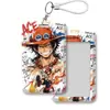Graffiti One Piece Luffy Porta-Cartões Imperatriz Capa Deslizante Cartão de Ônibus Ace Cartão de Acesso Cordão Estojo para Cartão de Identidade