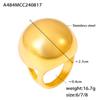 Anillo francés retro gordito esférico personalidad diseño exagerado acero inoxidable chapado en oro real de 18k anillo al por mayor
